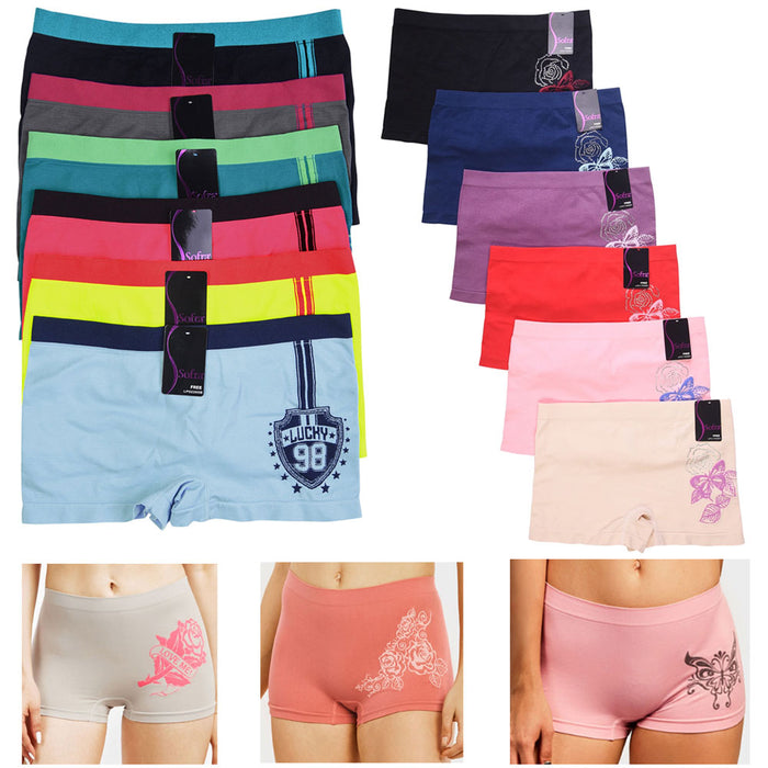6-12 Boyshort Sports SHORT Seamless Panties Undies Shortie Underwear 6648P  S-3XL