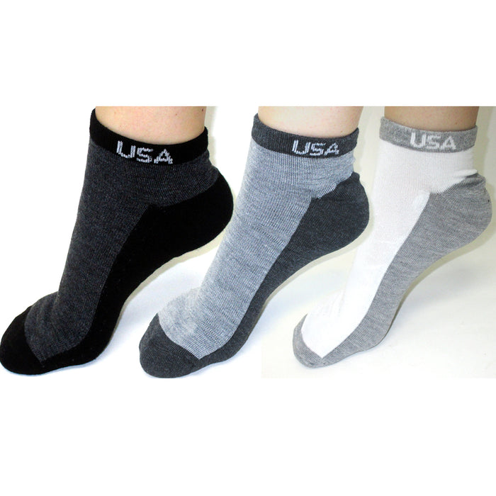 3 Pairs Sports Socks Ankle Quarter Crew Mens Stretchy Low Cut Size 9-11  Assorted 