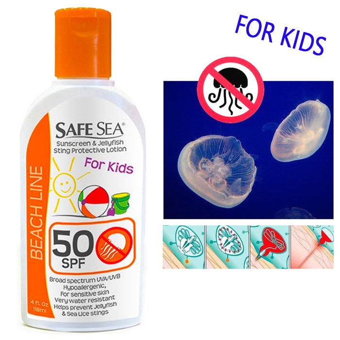 Kids Safe Sea Anti Jellyfish Sunblock SPF50 Sunscreen Lotion Sting Protection