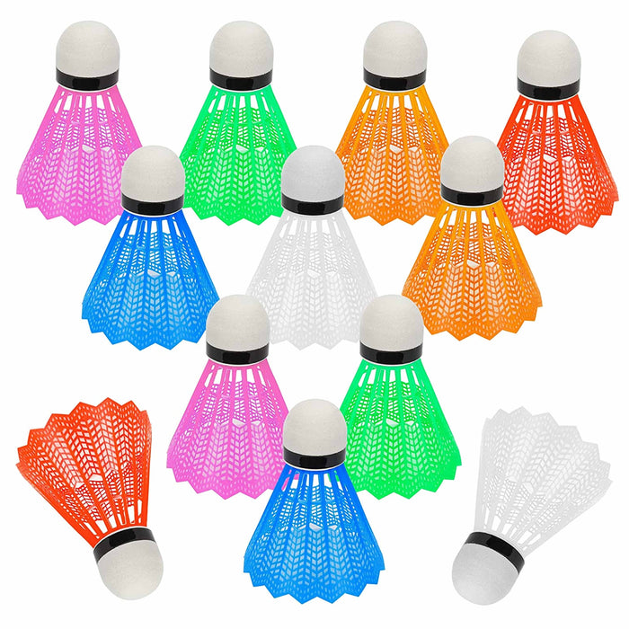 18 Badminton Shuttlecocks Training Exercise Nylon Ball Game Sport Birdies Colors