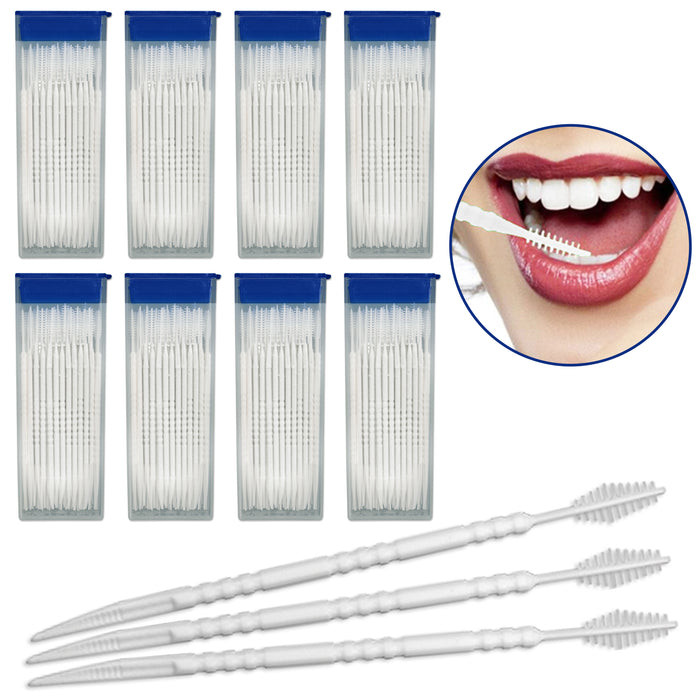 480 Pcs Toothpicks Floss Sticks Interdental Brush Head Picks Tooth Oral Cleaning