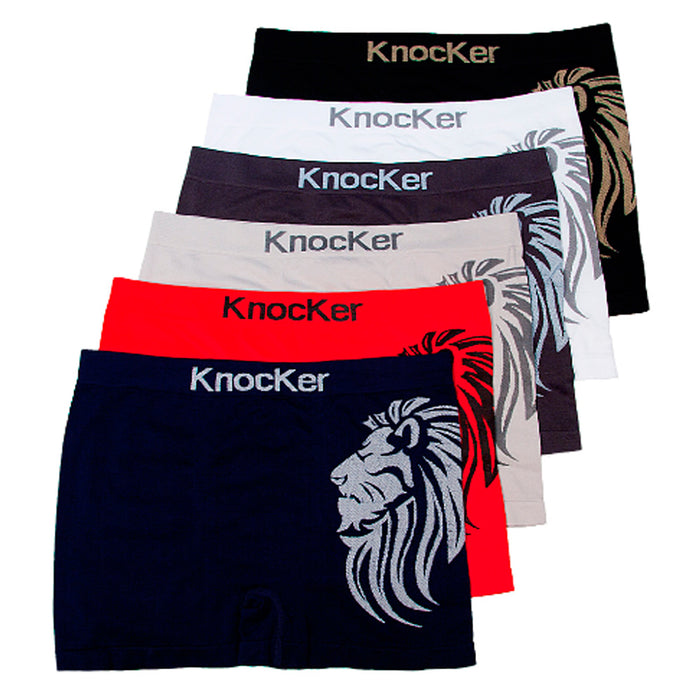 6 Mens Microfiber Boxer Briefs Underwear Seamless Compression Knocker One Size !