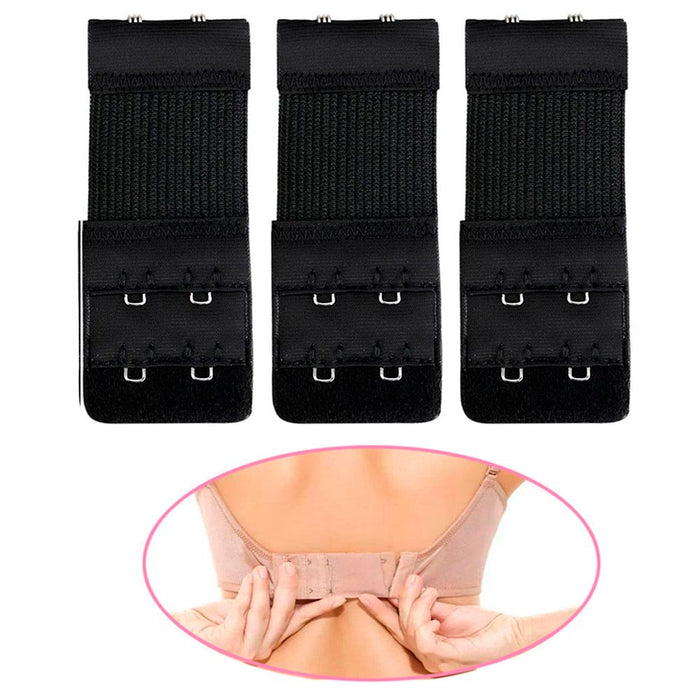 Adjustable Bra Extender 2 Hooks with Elastic Underwear Strap Extension