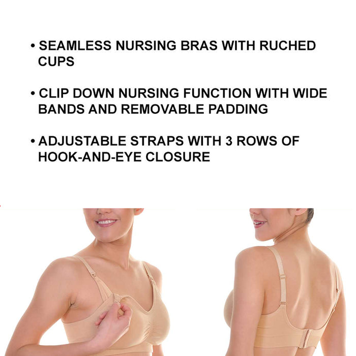 3 Pack Breastfeeding Bras Wire Free Nursing Bra Maternity Pregnant Underwear XL