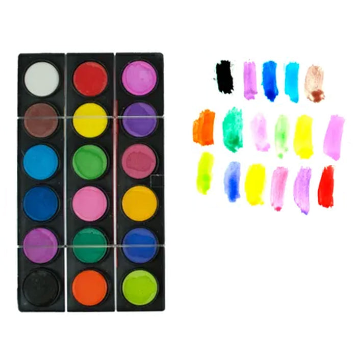 18 Color Fundamental Watercolor Paint Palette Artist Painting Brush Art Supplies