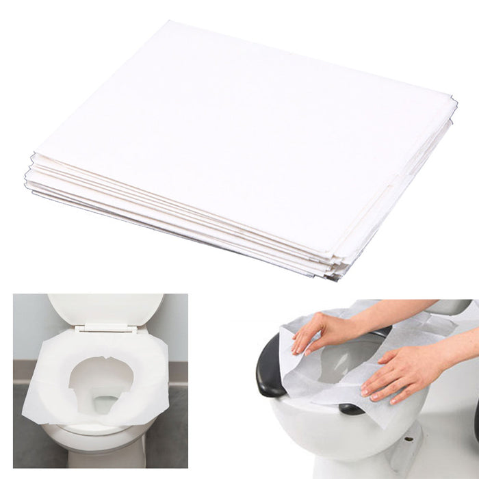 50 Pc Disposable Toilet Seat Covers Paper Sanitary Bath Travel Biodegradable