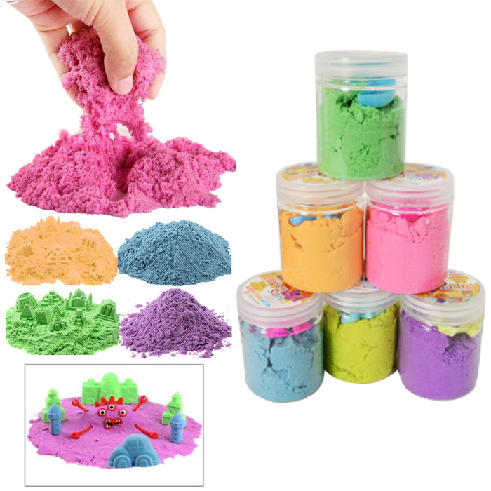 6 Pk Magic Sand Play Moldable Sand Kids DIY Slime Sensory Non Toxic Toy