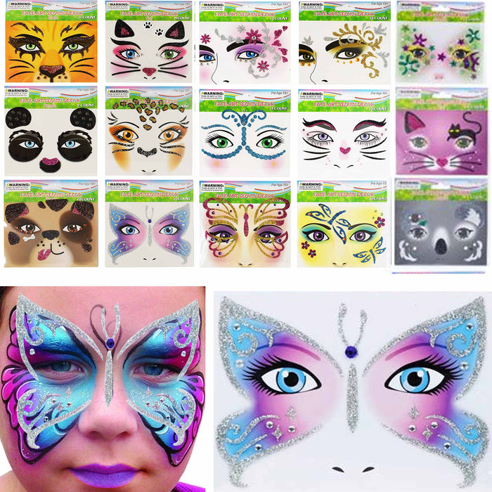 9 Styles Body Paint Glitter Festival Party Face Makeup Gems