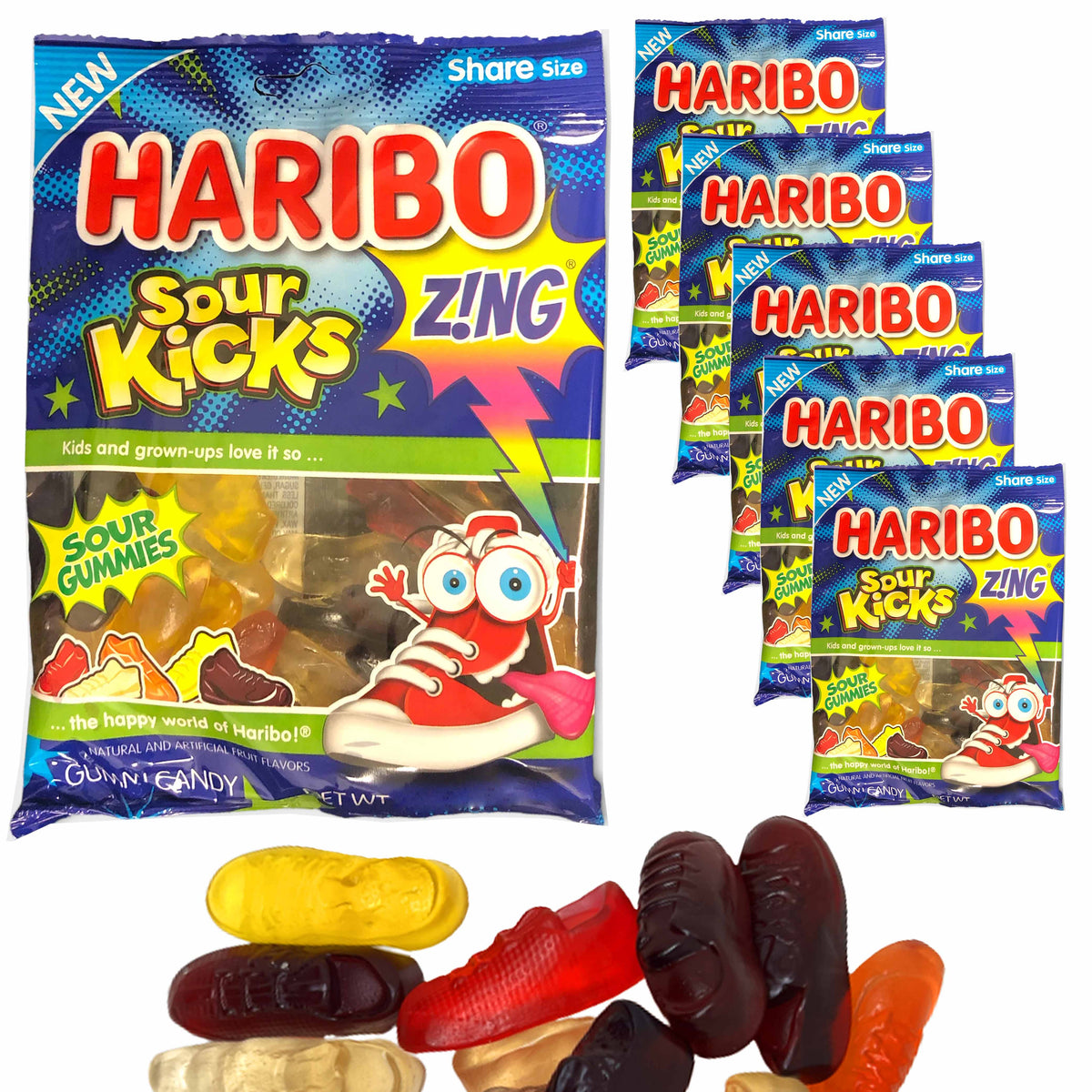 2 Bags Haribo Sour Streamers Gummies Gummy Chewy Candy Gummi Treat 3.6oz Each