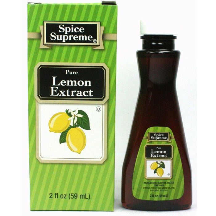 Spice Supreme Pure Lemon Extract Seasoning 2 Oz Jar Cook Meat Veggies Drinks USA