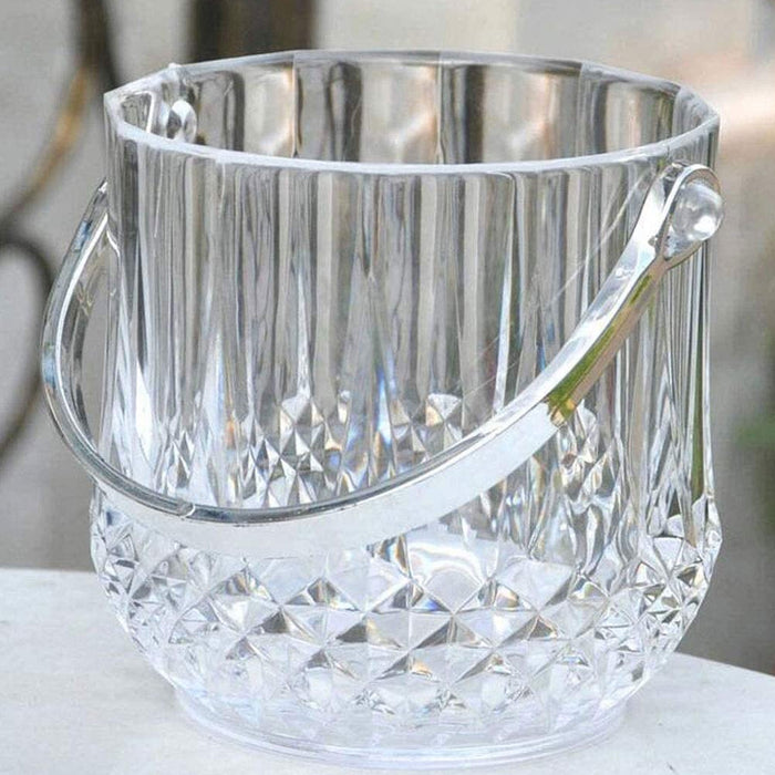 1 Clear Crystal Ice Bucket Cooler Plastic Container Wine Chiller BPA Free 40oz