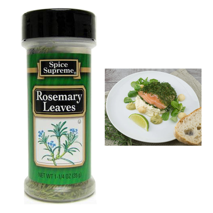 2 Spice Supreme Rosemary Leaves Seasoning 1.25 Oz Jar Cooking Dry Rub Veggies