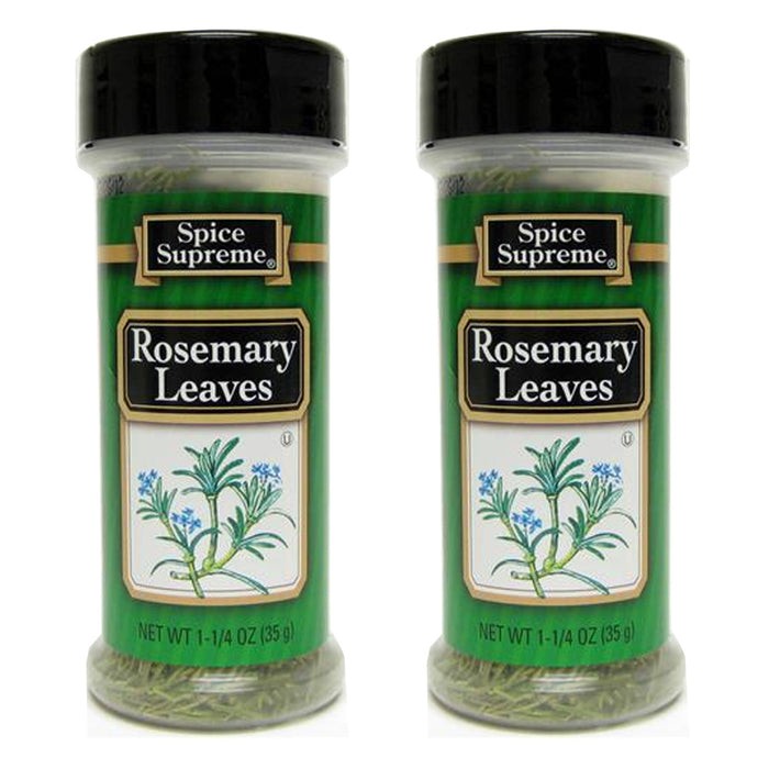 2 Spice Supreme Rosemary Leaves Seasoning 1.25 Oz Jar Cooking Dry Rub Veggies