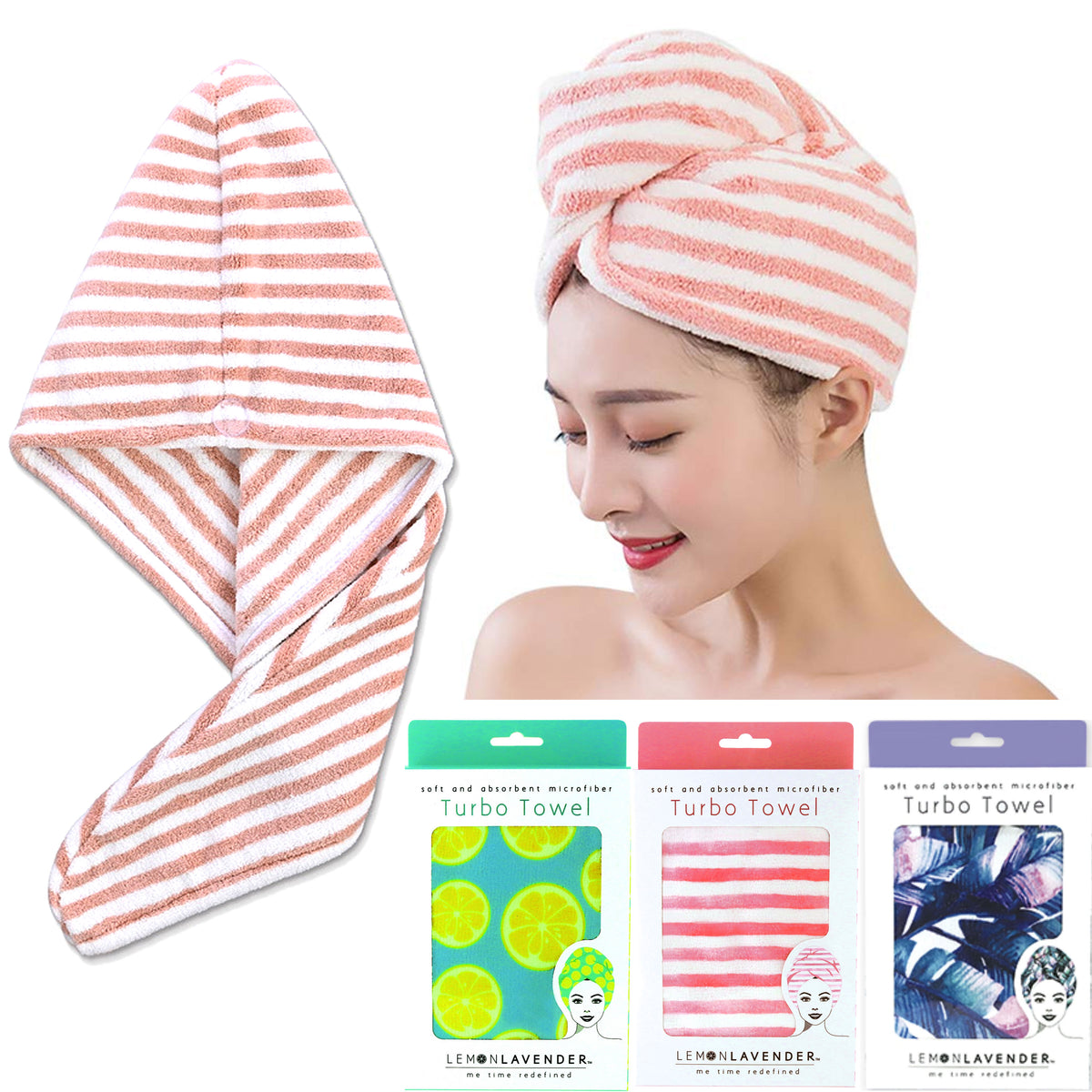 Microfiber turban hair discount towel