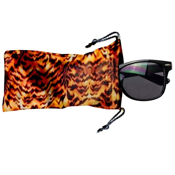 4 Pc Animal Print Glasses Sunglasses Case Drawstring Pouch Bag Eyewear Holder