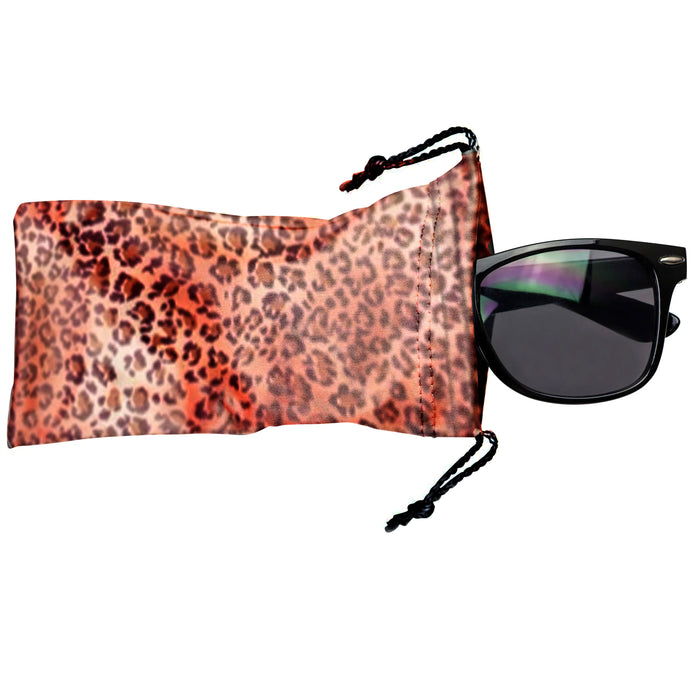 4 Pc Animal Print Glasses Sunglasses Case Drawstring Pouch Bag Eyewear Holder