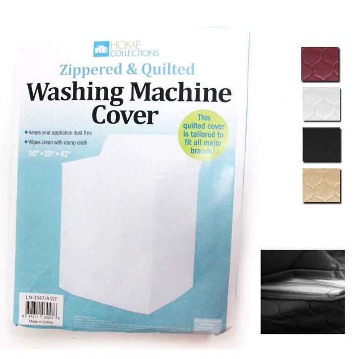 1 Vinyl Quilted Washing Machine Dryer Cover Zippered Zipper Top Dust Colors New