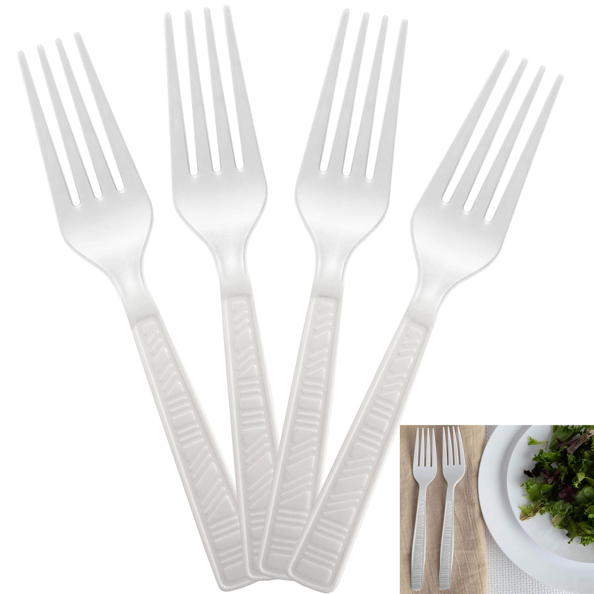 200 Disposable Plastic Spoons Heavy Duty Cutlery Utensils Party Restaurant  White