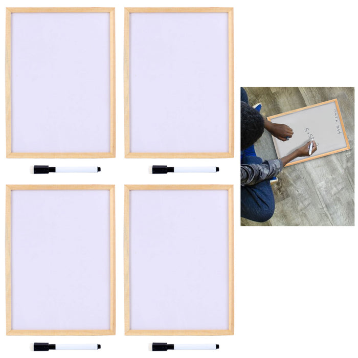 4 Pk Single Side Writing Whiteboard Dry Erase Board Office Marker Eraser 11.25"