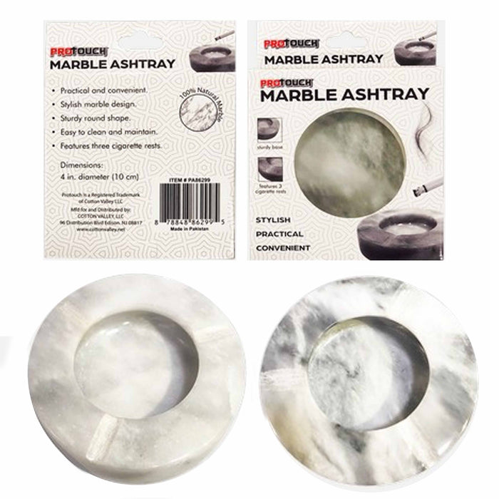 2 Pc Marble Crystal Ashtray Butt Extinguisher Ashes Holder Ash Tray Round 3.87"