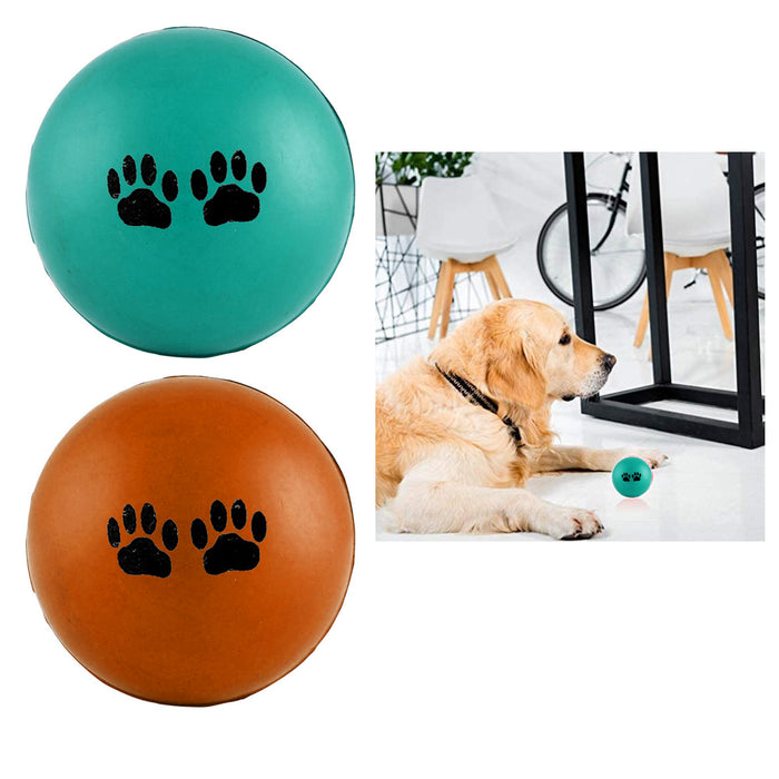 2 Pc Pet Balls Round Rubber Dog Cat Toys Puppy Chase Play Fetch Colorful 2.5"