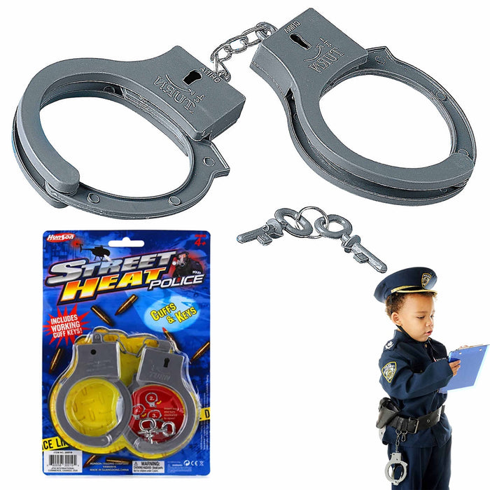 1 Kids Novelty Toy Handcuffs Hand Cuffs Police Sheriff Costume Party Favor Gift