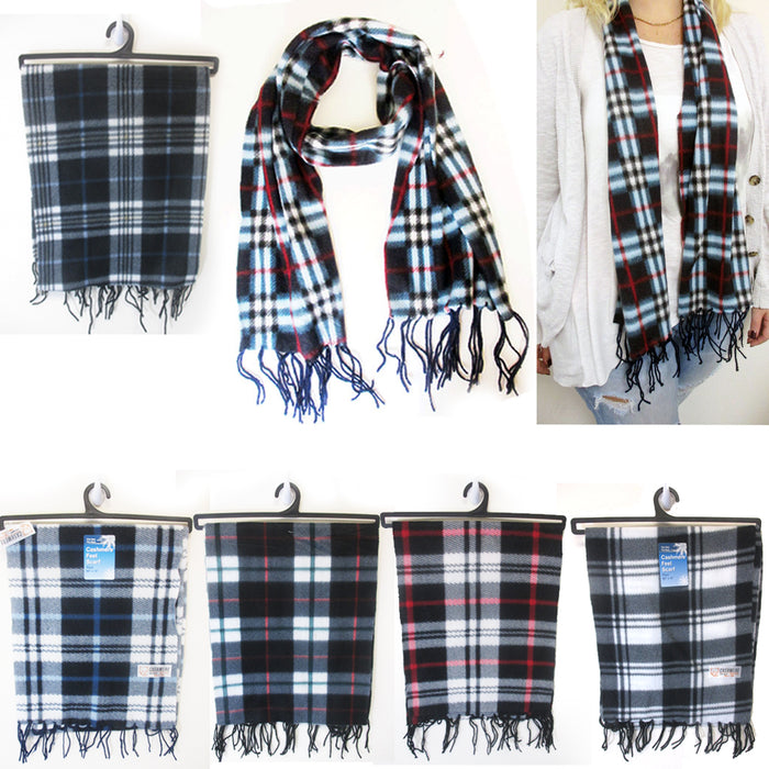 3 Pc Men Women Cashmere Fleece Scarf Warm Plaid Pashmina Wool Winter Scarves