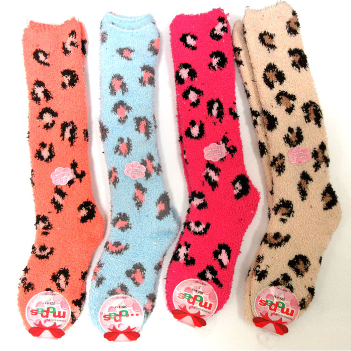 3 Pair Women Plush Girl Winter Socks Long Knee High Cozy Fuzzy 9-11 Slipper Warm