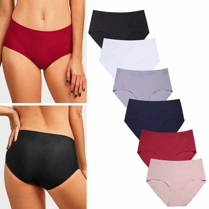 6 x Womens Seamless Nylon Bikini Underwear Brief Panties No Seam