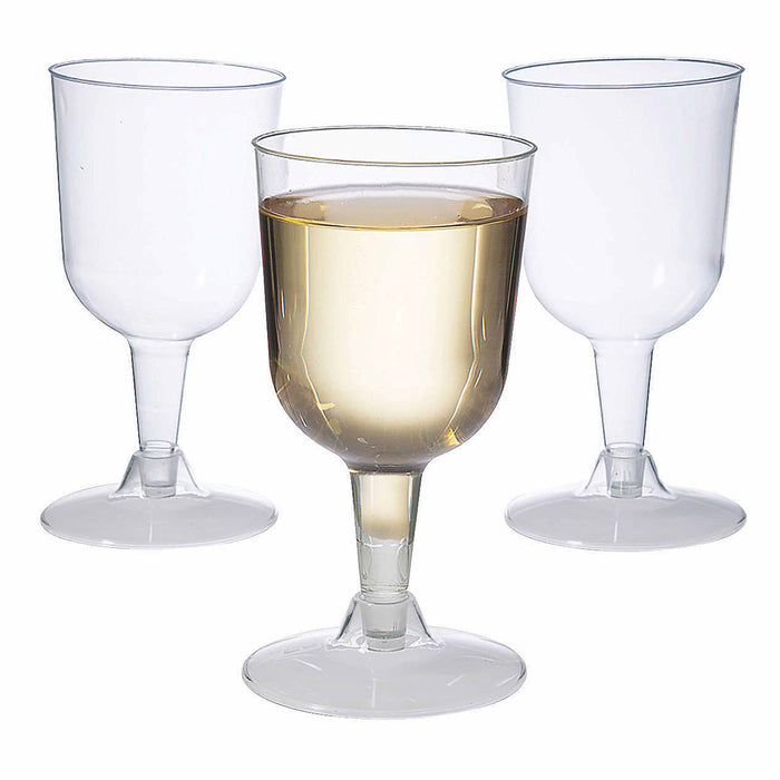 32 Pc Clear Disposable Champagne Flutes Wine Glasses Plastic Clear 6.46oz Party