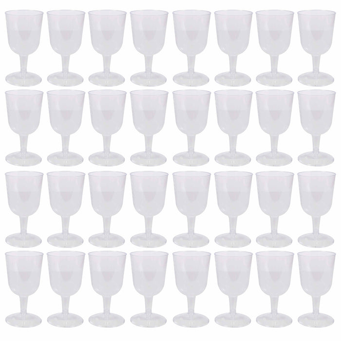 40 PC Disposable Champagne Flutes 4 oz Wine Wedding Party Clear Plastic Glasses