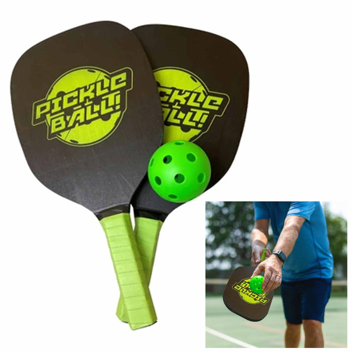 3 Pc Pickleball Paddles Set Racquets Balls Pickle Ball Outdoor Games Sports Pro