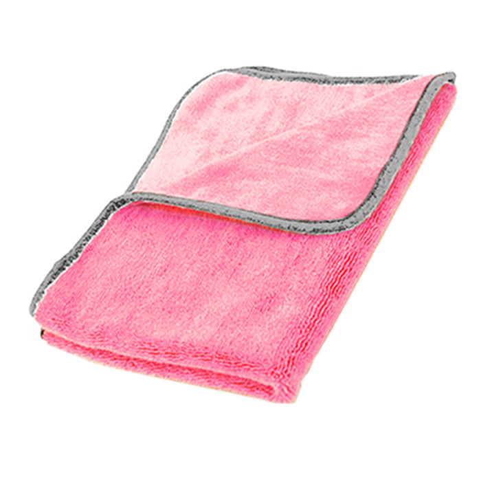 6 Microfiber Cloths Drying Towel Detail Wash Car Vehicle Washing 16" Pink Ribbon