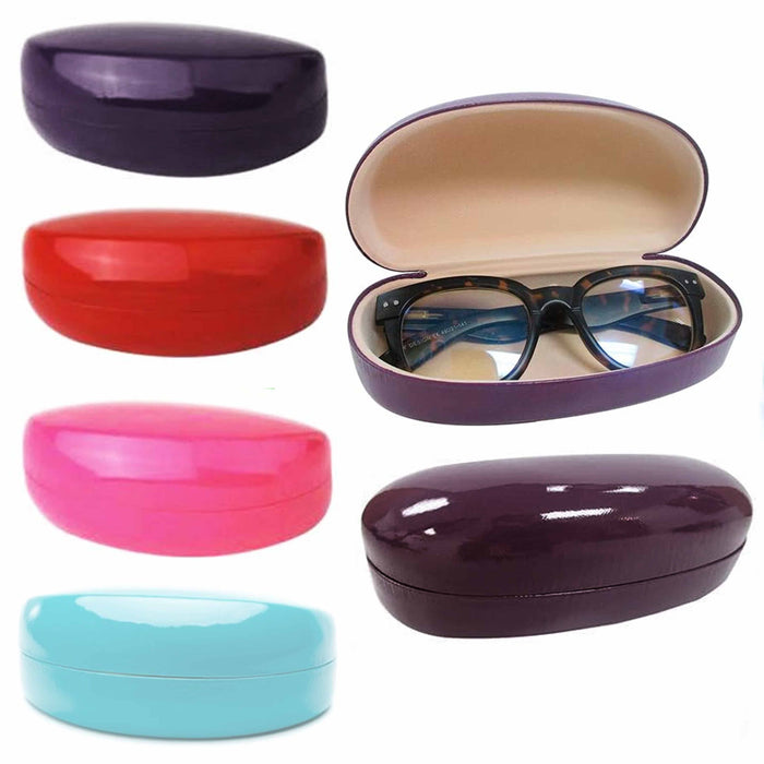 Hard Shell Eyeglass Case Clamshell Fits Large Frame Glasses Sunglasses for  Women Men 