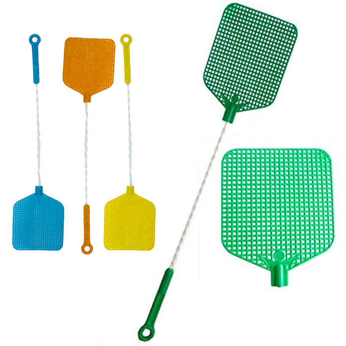 2 Wire Mesh Fly Swatter Plastic Bug Mosquito Insect Flying Wasp Killer Catcher