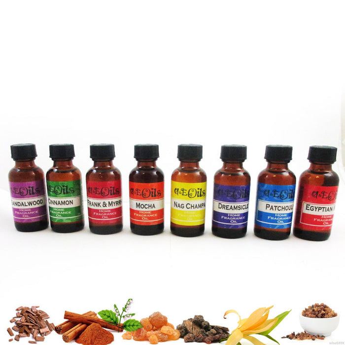 8 Aroma Therapy Oils Set Fruit Scent Spa Home Fragrance Air Diffuser Burner  30ml