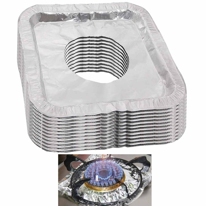 Aluminum Foil Square Stove Burner Covers Range Protectors Bib Liners Disposable