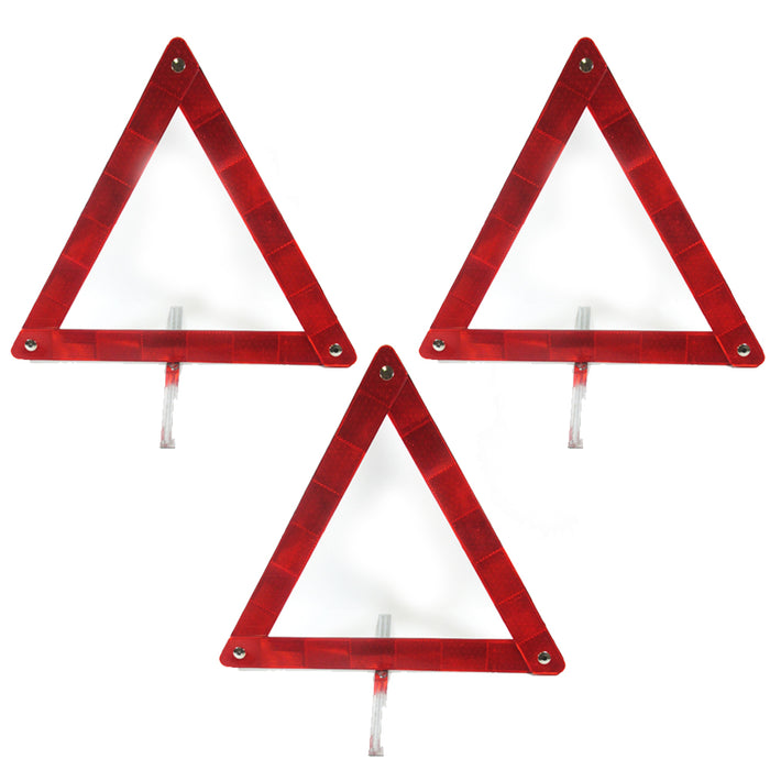 3 x Reflective Road Sign Triangle Emergency Parking Car Safety Warning Vehicle !