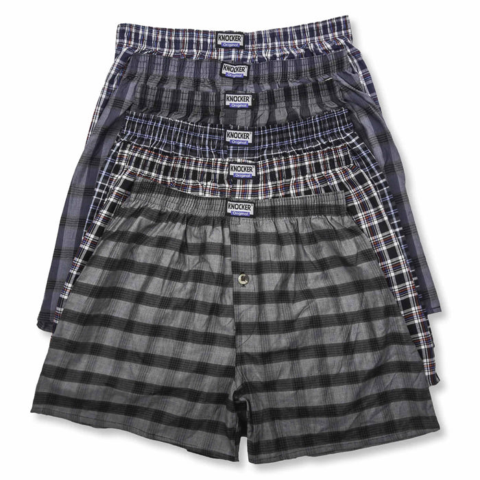 3 Men Plaid Boxer Shorts Briefs Underwear 100% Cotton Trunk Woven Comfort Size L