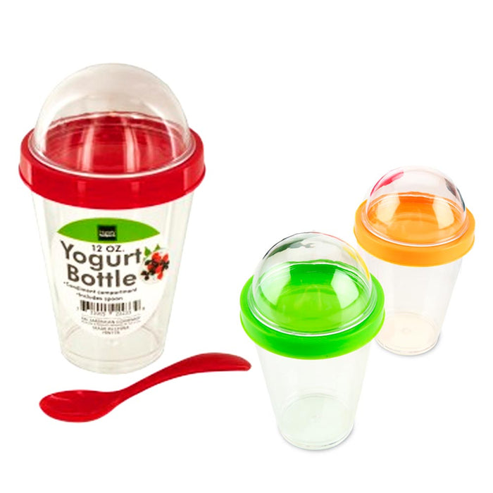 American Yogurt Cup Reusable 12 oz. with Lid Top Compartment