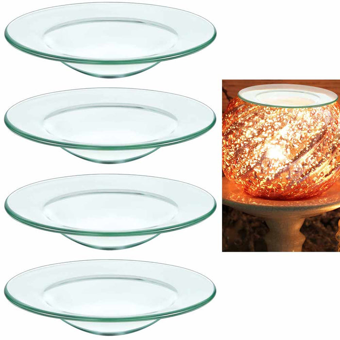 4 Pc Replacement Glass Dish Electric Oil Warmer Lamps Aromatherapy Warmers 4"