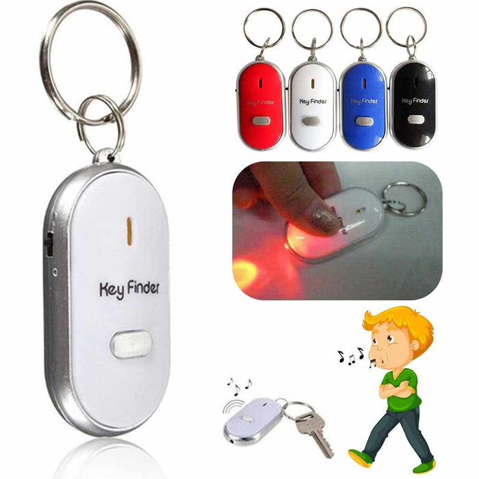 Sound Control Lost Key Finder Locator Keychain LED Light Torch Mini  Portable Whistle Key Finder Bag Charm Keychain