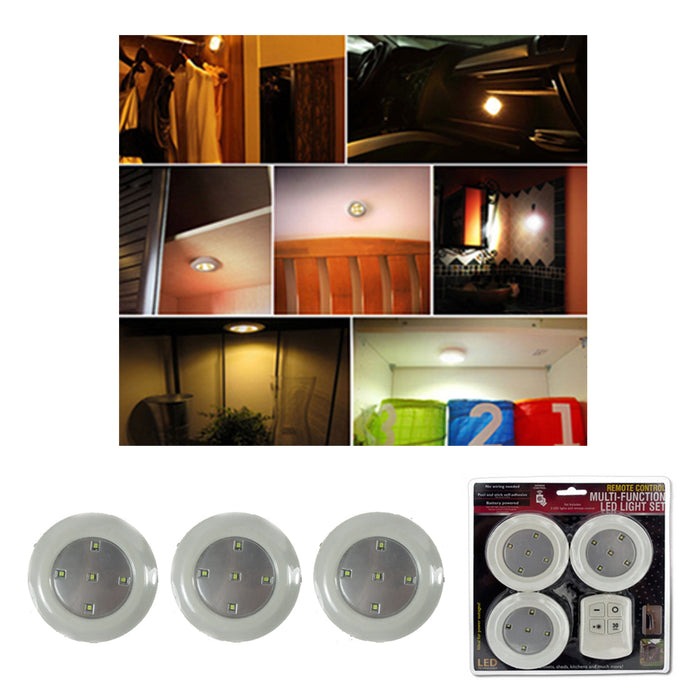 2 Wireless Remote Control LED Light Self Adhesive Dimmer Closet Lamp Multi  Color