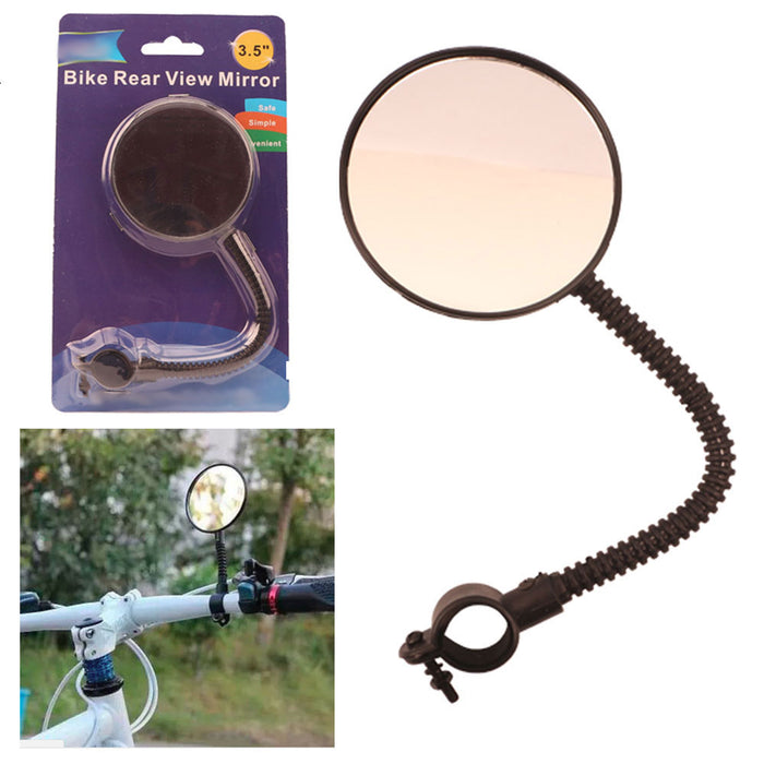 Bike Rear View Mirror Flexible Bicycle Handlebar Glass Cycling Blind Spot Safety