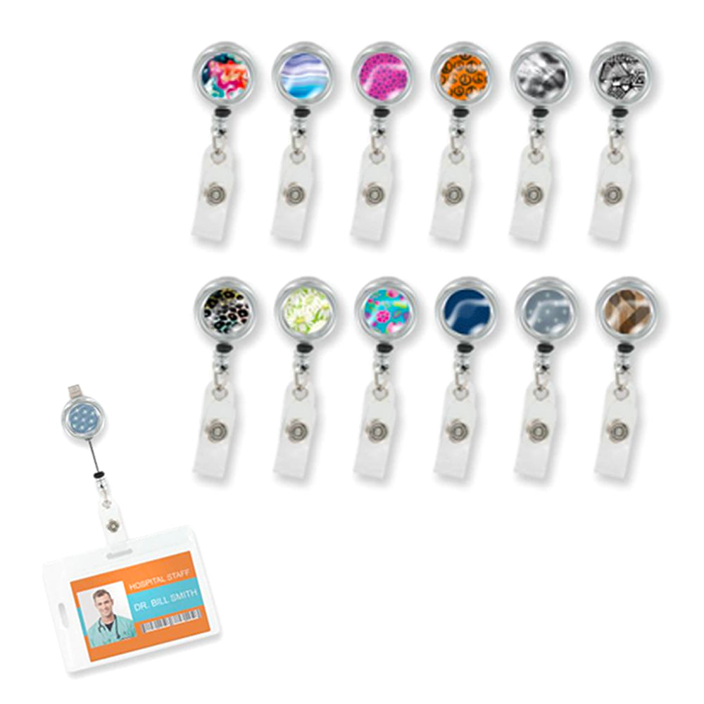 2PC ID Card Badge Holder Retractable Reel Lanyard Name Tag Key Colored —  AllTopBargains