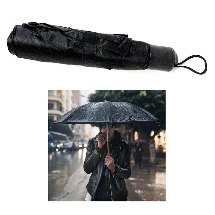 1 Mini Folding Compact Umbrella Travel Portable Black Super Light UV Protection