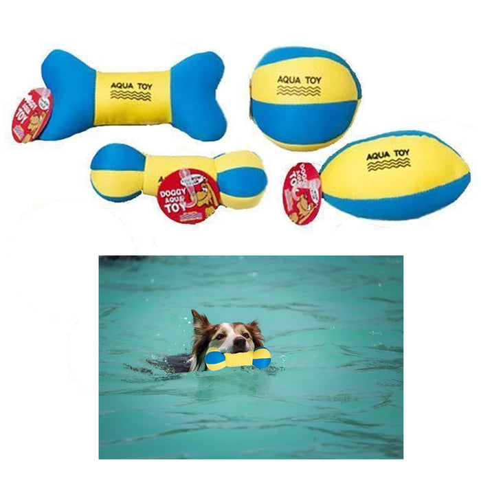 4 Pc Water Resistant Plush Chew Dog Toys Floatable Squeeking Pet Pool Games