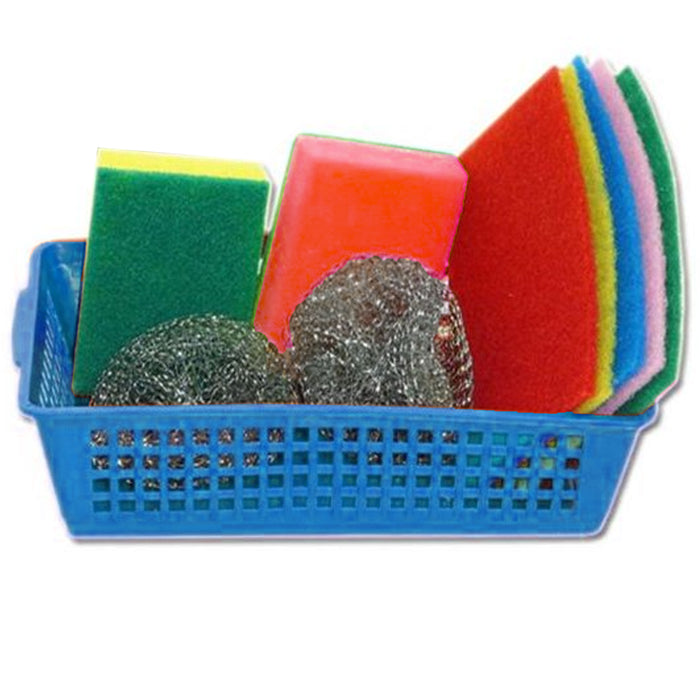 2 X Steel Wool Sponge Scrubber, Italian Made Home & Kitchen Cleaning Kit,  Scrubber Pad Used for Dishes, Vegetable Sponge Cloth 