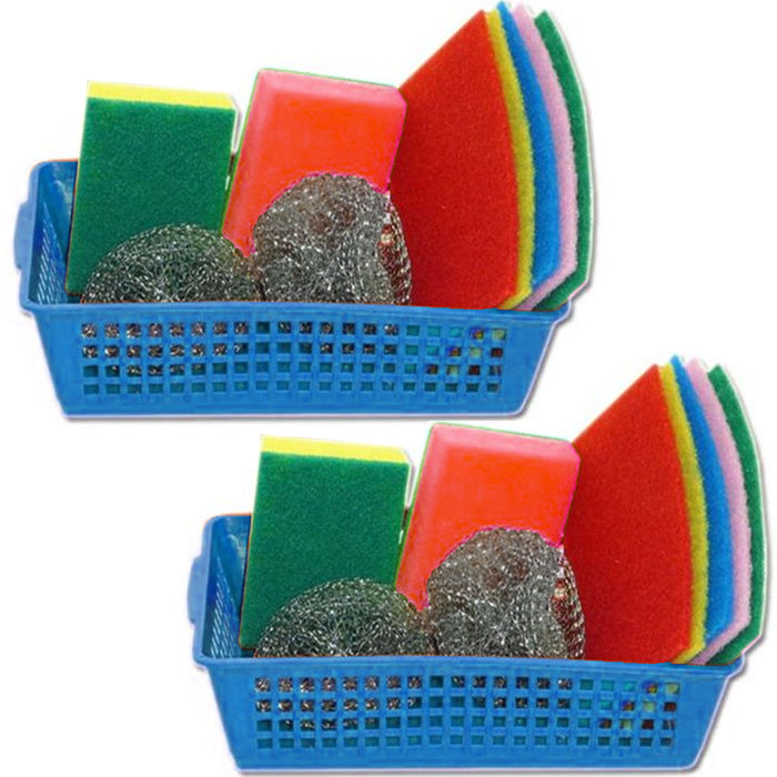Set of 8 Premium Paperless Kitchen Dish Wash Scrubs – Sponge Scour Pad 