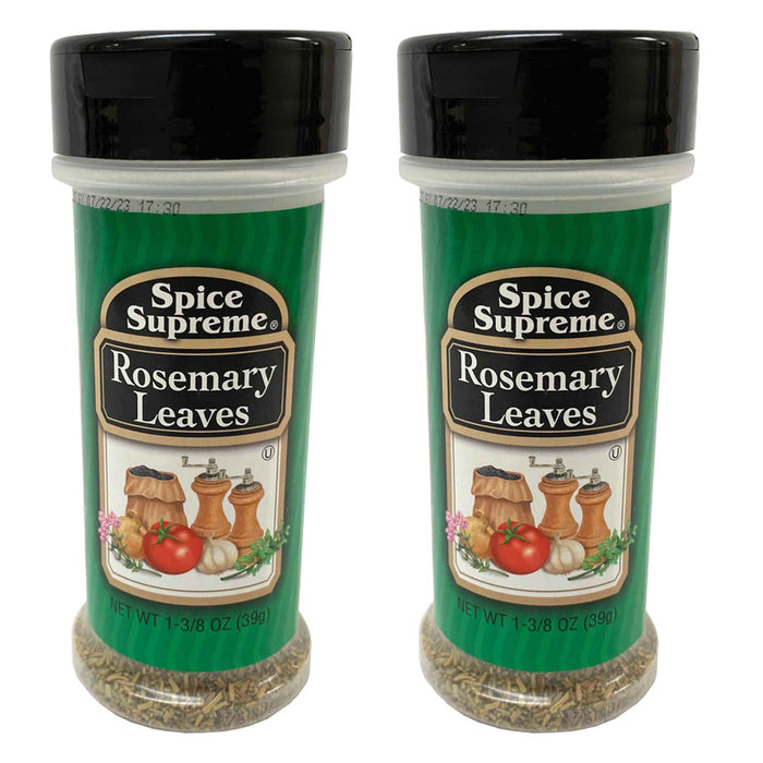 2 Spice Supreme Rosemary Leaves Seasoning 1.25 Oz Jar Cooking Dry Rub Veggies